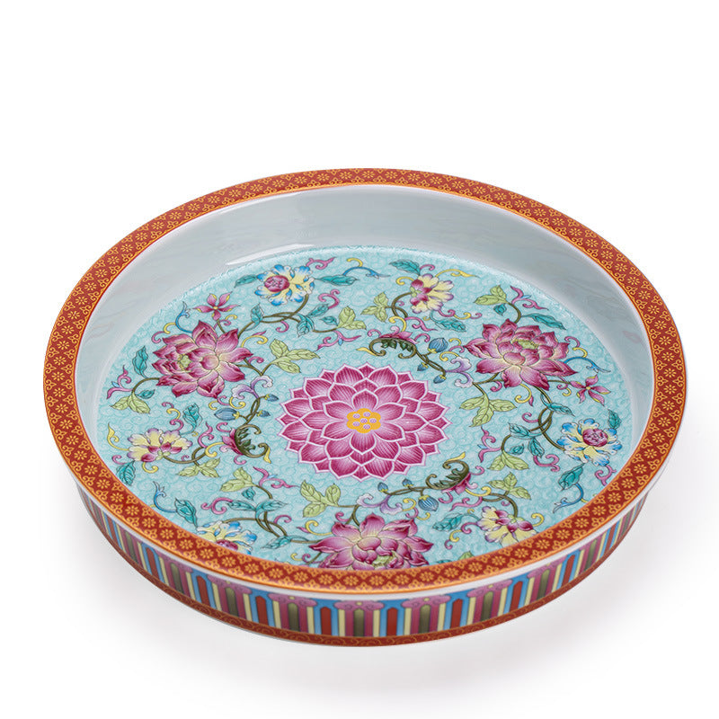 Authentic Jingdezhen Imperial Palace Enamel Famille-Rose Ceramic Teapot Stand - 20cm Teaware Accessories