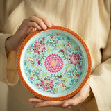 Authentic Jingdezhen Imperial Palace Enamel Famille-Rose Ceramic Teapot Stand - 20cm Teaware Accessories