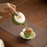 Authentic Jingdezhen Rock Mineral White-Celadon Orchid Hanwa Ceramic Teapot - 175ml Gongfu Teapot