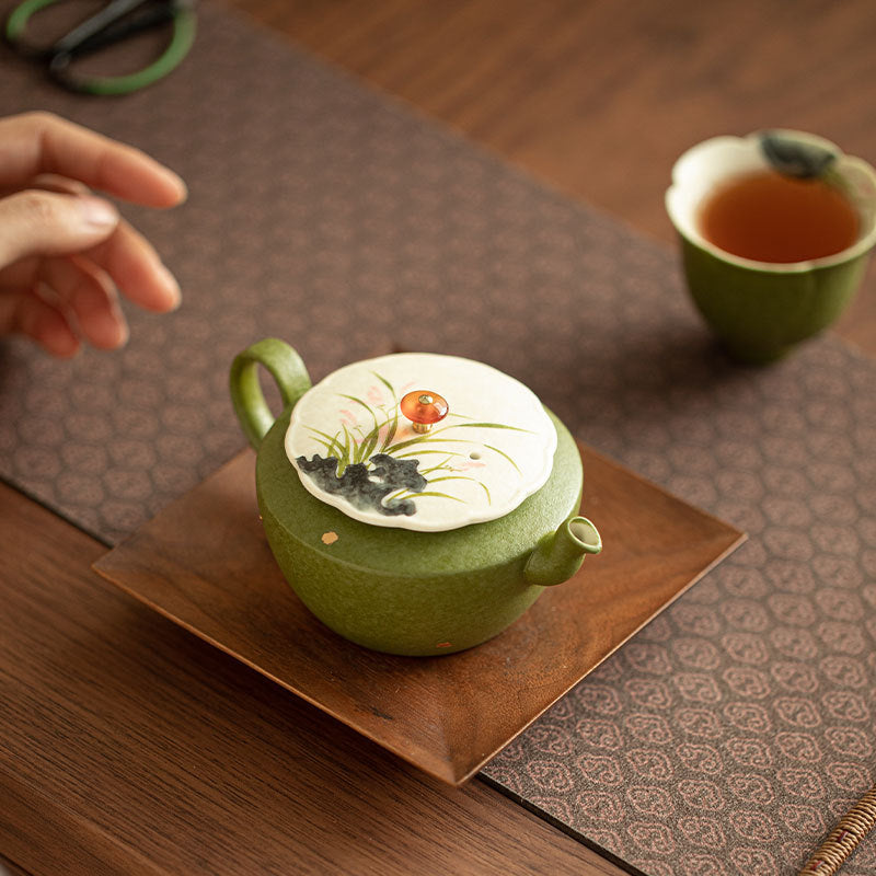Authentic Jingdezhen Rock Mineral White-Celadon Orchid Hanwa Ceramic Teapot - 175ml Gongfu Teapot