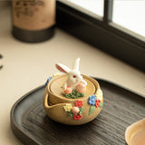 Handcrafted Coarse Pottery Wood-Fired Rabbit Treasure-Vase Ceramic Teapot - 160ml Gongfu Teapot