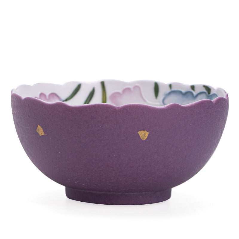 Authentic Jingdezhen Embossed Purple Grace Rock Mineral Flared Teacup - 85ml Gongfu Master Cup