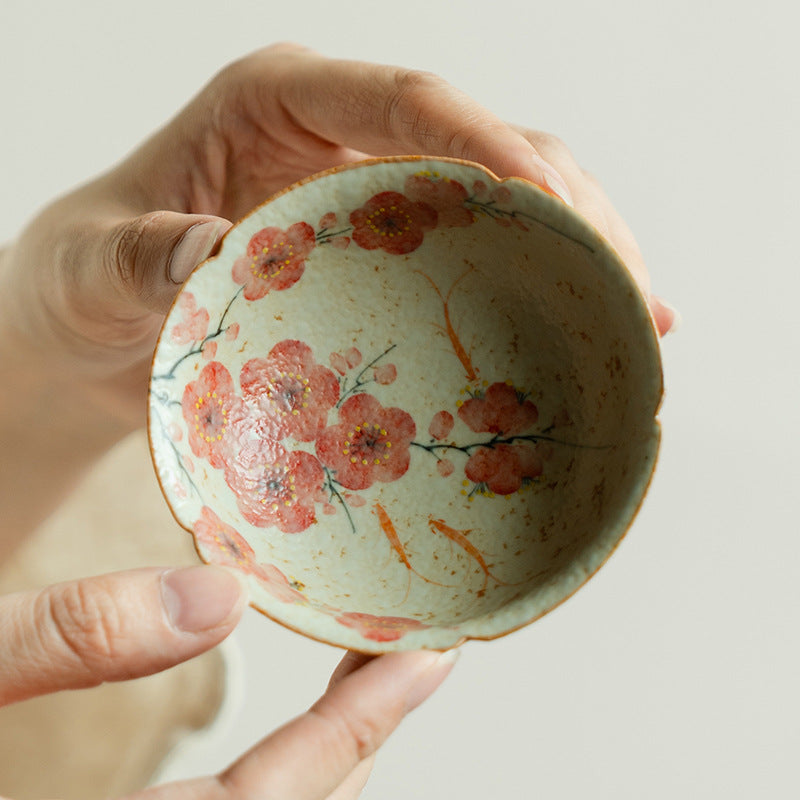 Authentic Blue & White Huoshihong Hand-Painted Plum Blossom Douli Master Teacup - 65ml