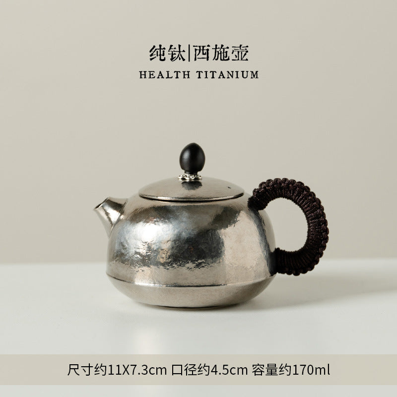 Authentic Pure Titanium Fu-Tai An Kang Qiushui Teapot - 220ml Unbreakable Luxury Gift Box