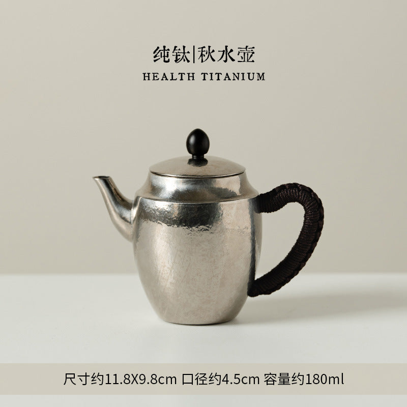 Authentic Pure Titanium Fu-Tai An Kang Qiushui Teapot - 220ml Unbreakable Luxury Gift Box
