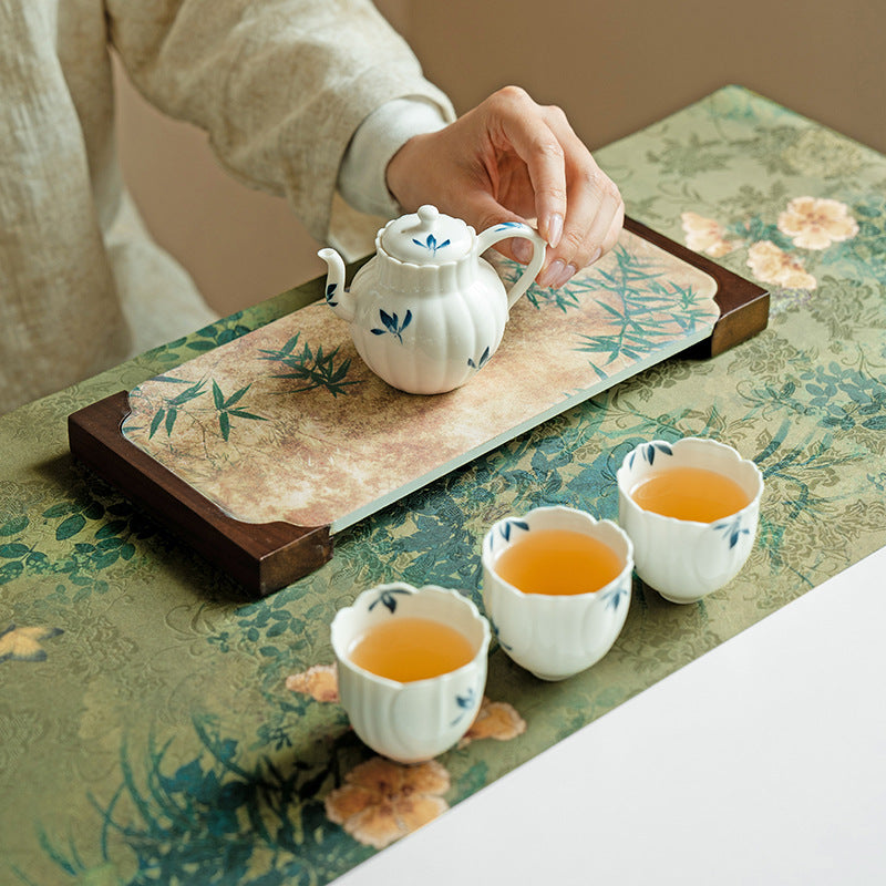 Authentic Green Bamboo Rectangular Dry-Brewing Tea Tray - 26cm Teaware Accessories