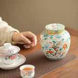 Authentic Jingdezhen Antique Enamel Ten-Miles Peach Blossom Ceramic Tea Caddy - Airtight Storage Canister