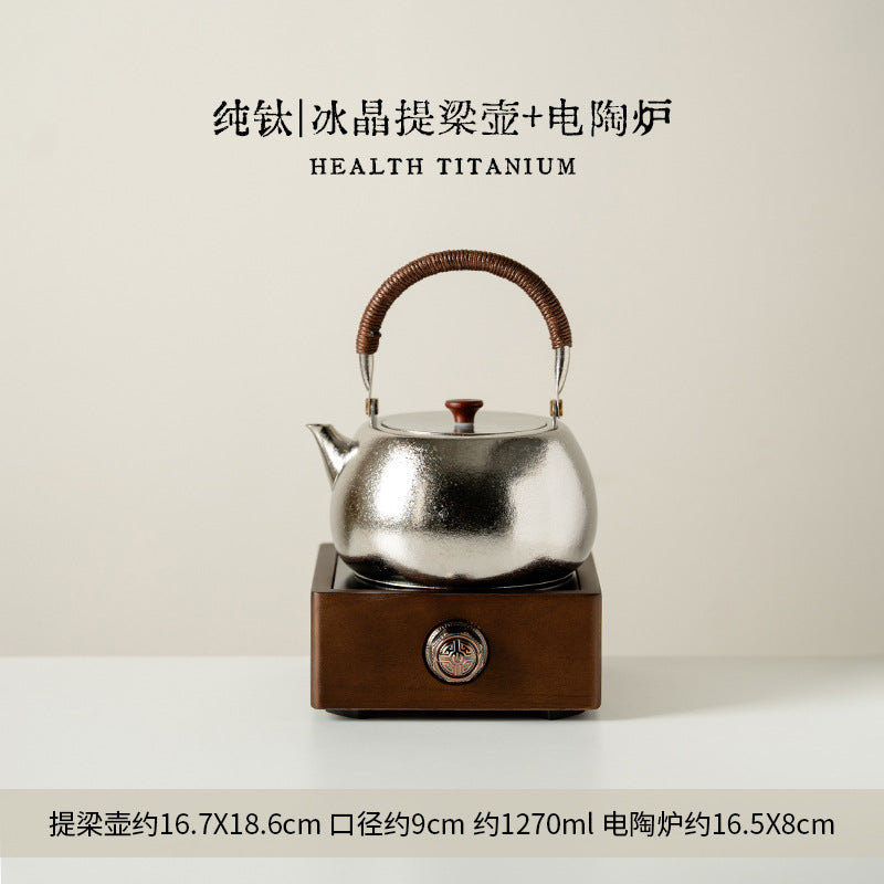 Authentic Pure Titanium Fu-Tai An Kang Qiushui Teapot - 220ml Unbreakable Luxury Gift Box