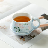 Authentic Misty Magnolia Hand-Painted Ceramic Tea & Coffee Cup - 260ml Afternoon Cup