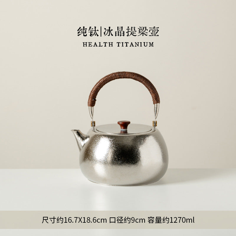Authentic Pure Titanium Fu-Tai An Kang Qiushui Teapot - 220ml Unbreakable Luxury Gift Box
