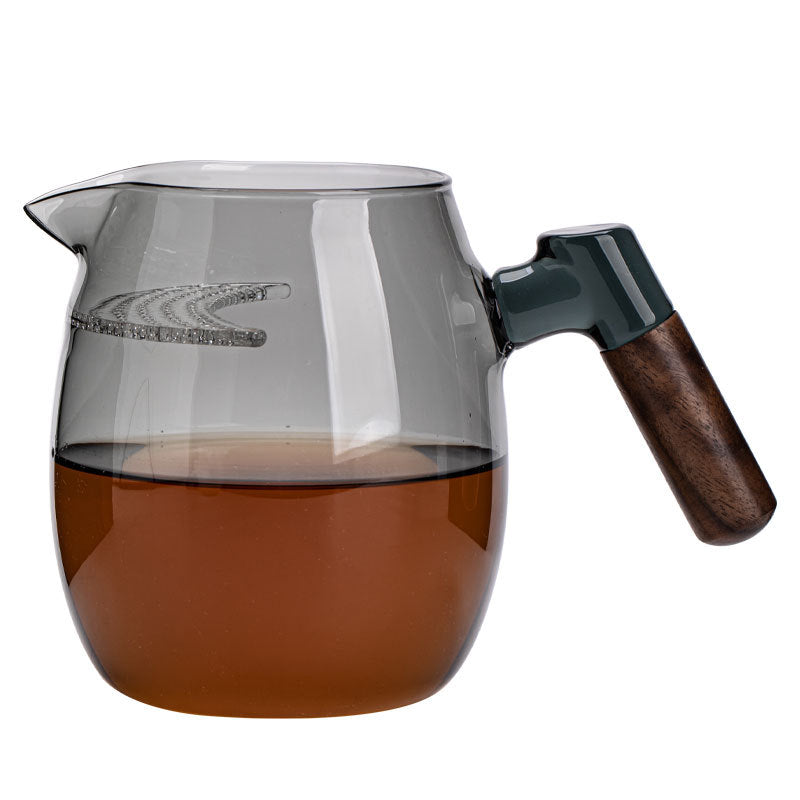 Heat-Resistant Borosilicate Glass Fairness Pitcher with Anti-Scald Handle - 300ml Gongfu Cha Hai