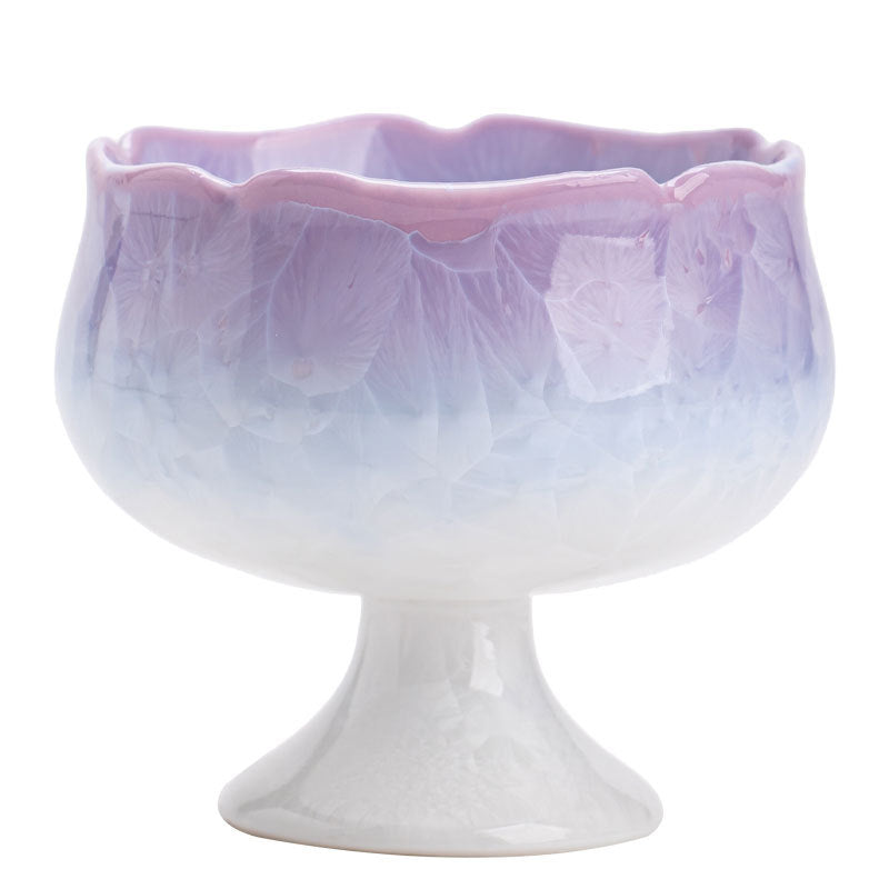 Authentic Jingdezhen Crystalline Flambé Glaze High-Stem Rose Master Teacup - 70ml Gongfu Tasting Cup