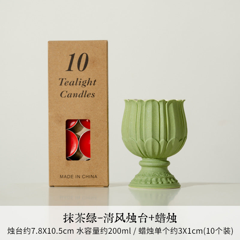 Authentic Matcha Green Cloud-Shadow Minimalist Ceramic Censer - 11cm Teaware Accessories