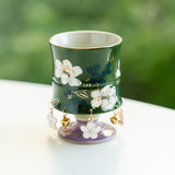 Authentic Hand-Painted Jasmine Bamboo-Joint High-Stem Master Teacup - 75ml Gongfu Cup