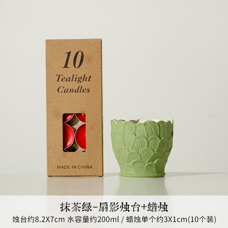 Authentic Matcha Green Cloud-Shadow Minimalist Ceramic Censer - 11cm Teaware Accessories