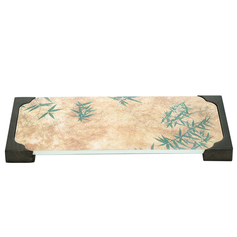 Authentic Green Bamboo Rectangular Dry-Brewing Tea Tray - 26cm Teaware Accessories