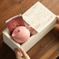 Handcrafted Raw Mineral Purple Clay Xishi Ceramic Teapot - 180ml Gongfu Steeping Teapot Gift Box