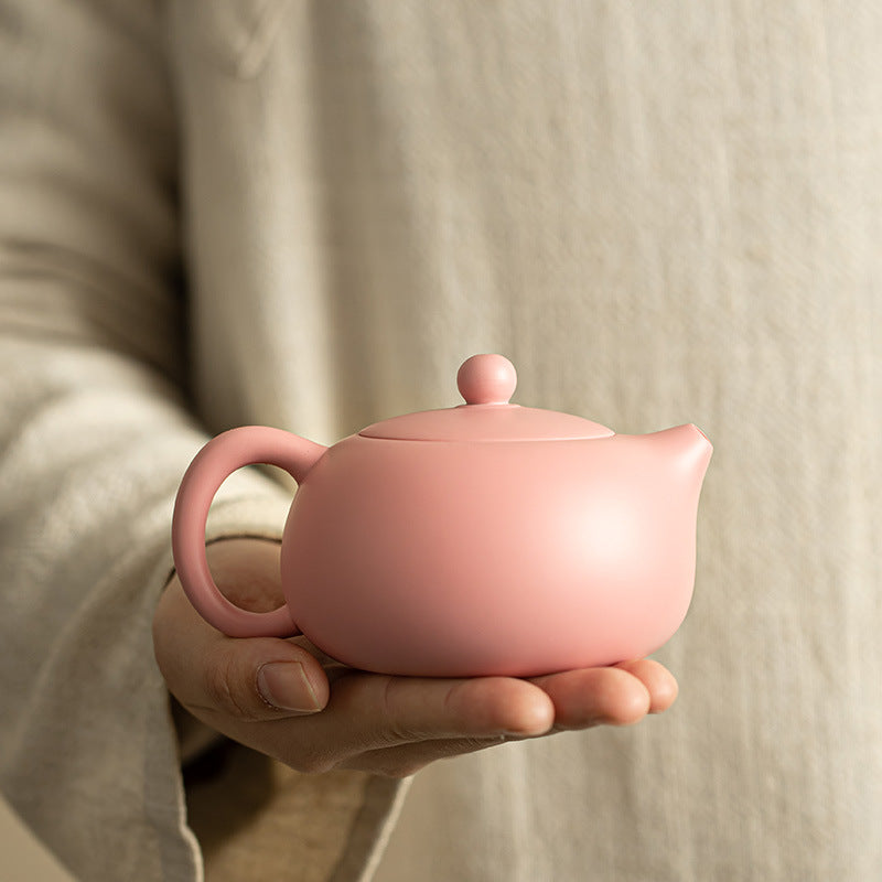 Handcrafted Raw Mineral Purple Clay Xishi Ceramic Teapot - 180ml Gongfu Steeping Teapot Gift Box