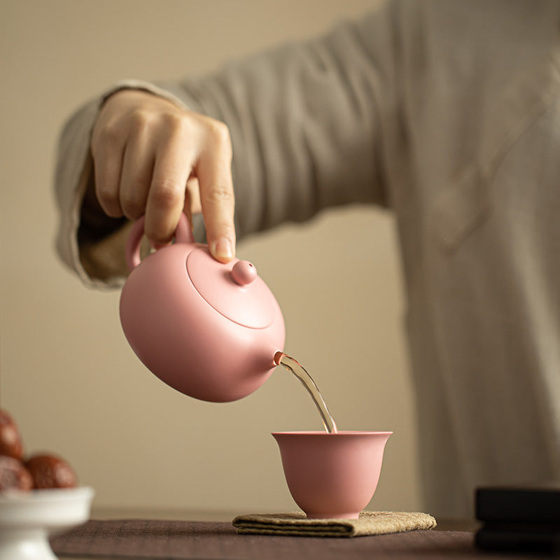 Handcrafted Raw Mineral Purple Clay Xishi Ceramic Teapot - 180ml Gongfu Steeping Teapot Gift Box