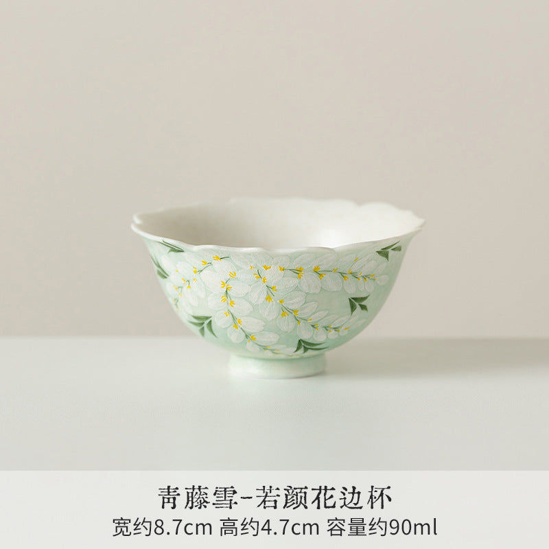 Authentic Rock Mineral White Green Vine Snow Ceramic Mug - 320ml Office Tea & Coffee Cup