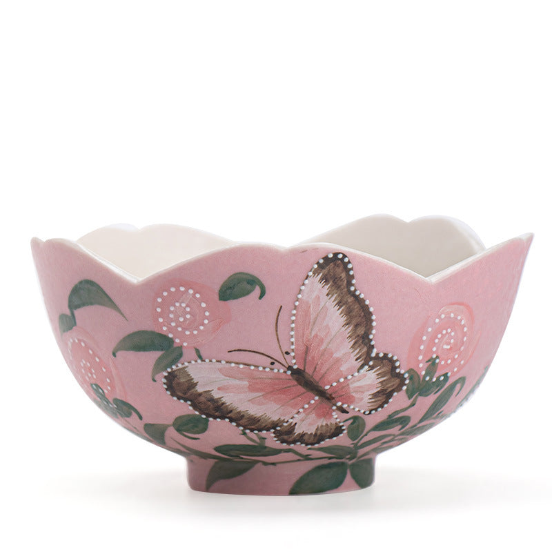 Authentic Jingdezhen Rock Mineral White Dancing Butterfly Flared Teacup - 80ml Gongfu Master Cup