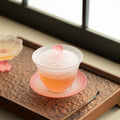 Neo-Chinese Misty Lotus Pond Moonlight Anti-Scald Glass San Cai Gaiwan - 160ml Gongfu Tea Bowl