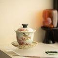 Authentic Jingdezhen Blue & White Huoshihong Magnolia Ceramic Gaiwan - 160ml Gongfu Tea Bowl