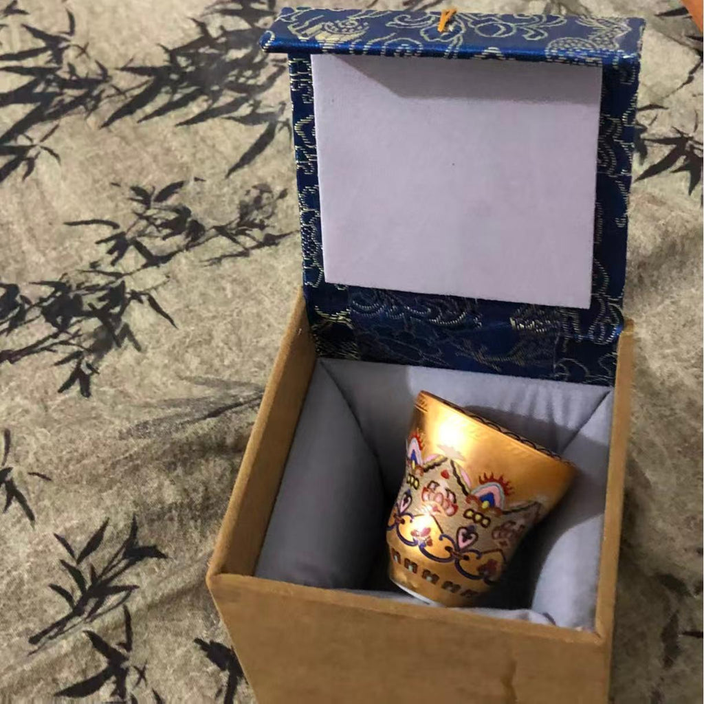 Authentic Dunhuang Impression 24K Gilded Enamel Relief Floral Jinzhan Master Teacup - 85ml