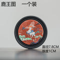 Authentic Dunhuang Mural Circular Absorbent Ceramic Teacup Coaster - 10cm Teaware Accessories