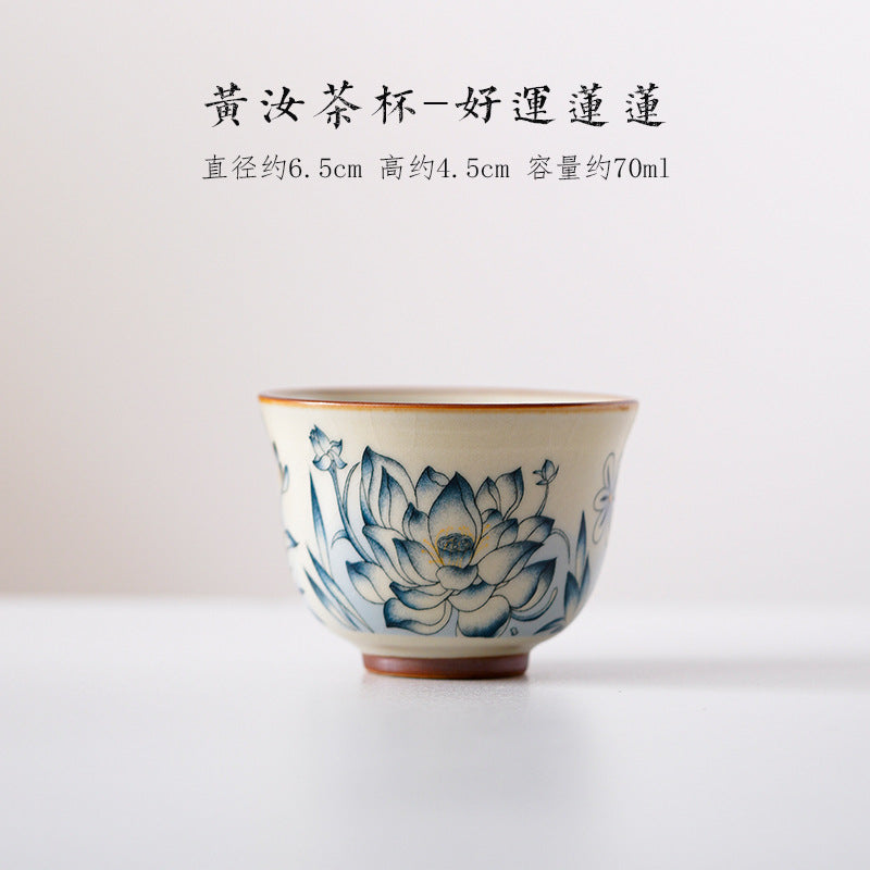 Authentic Jingdezhen Ru Ware Celadon Thin-Body Master Teacup - 80ml Gongfu Cup