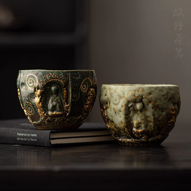 Authentic Dunhuang Cultural-Creative Vintage Large Master Teacup - 95ml Gongfu Cup