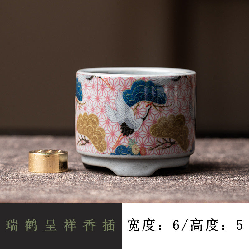 Authentic Dunhuang Nine-Colored Deer Ceramic Stick Incense Holder Stand - Teaware Accessories