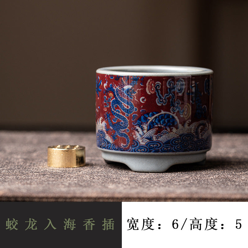 Authentic Dunhuang Nine-Colored Deer Ceramic Stick Incense Holder Stand - Teaware Accessories