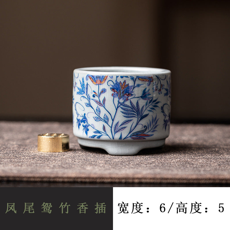 Authentic Dunhuang Nine-Colored Deer Ceramic Stick Incense Holder Stand - Teaware Accessories