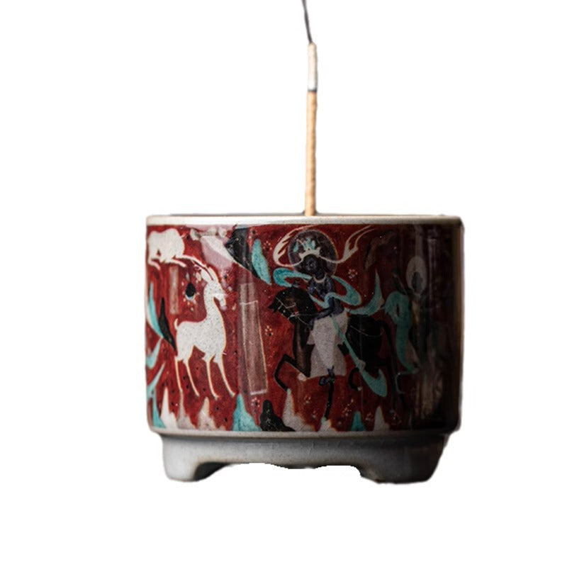 Authentic Dunhuang Nine-Colored Deer Ceramic Stick Incense Holder Stand - Teaware Accessories