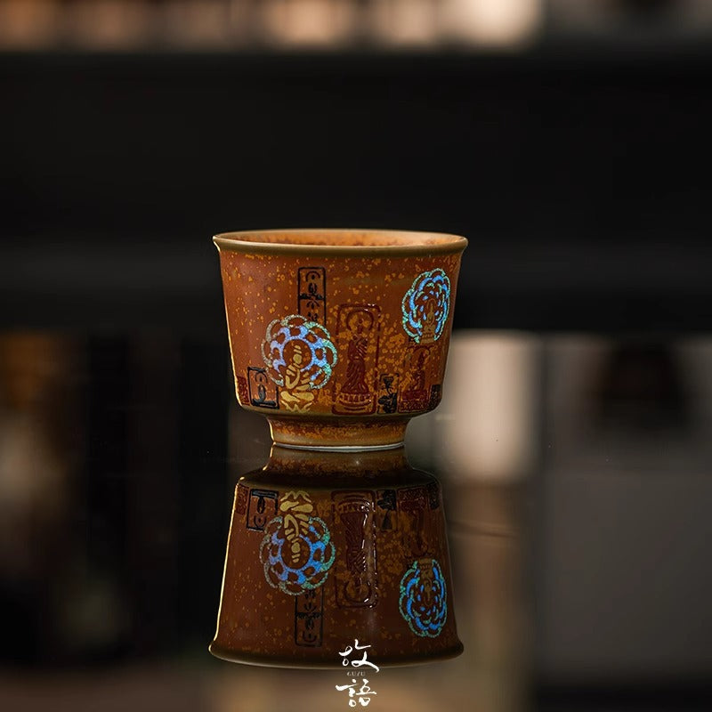 Authentic Dunhuang Formless Rainbow Iridescent Buddha Master Teacup - 85ml Gongfu Cup