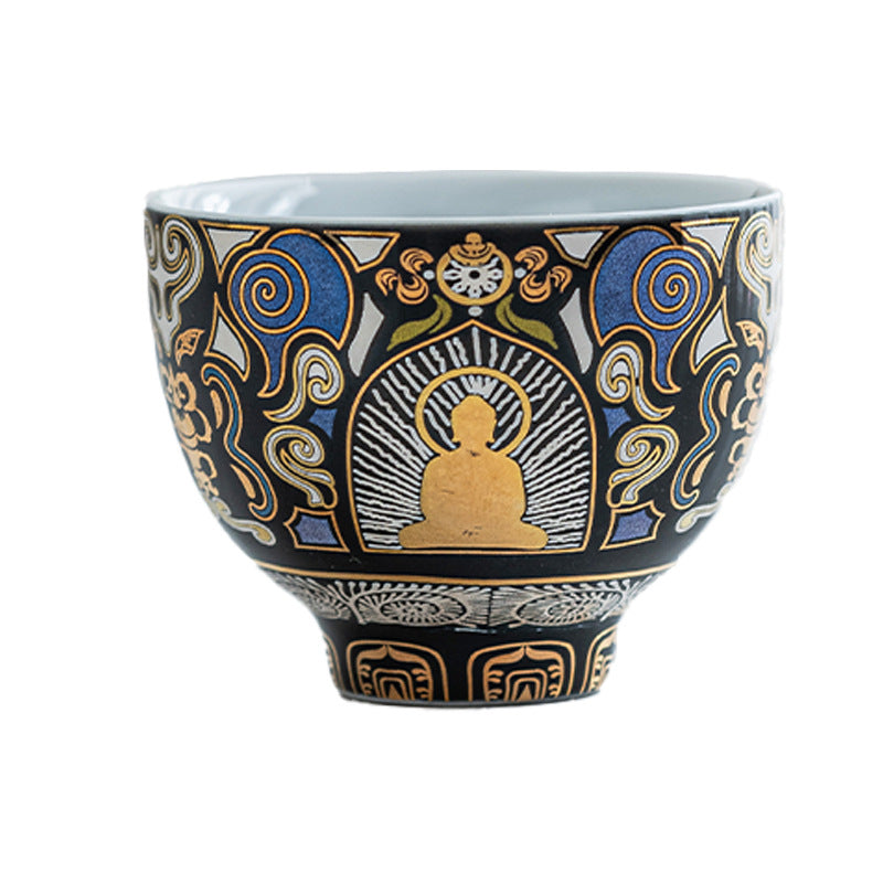 Authentic Dunhuang Gold & Silver Damascene Master Teacup - 85ml Luxury Gift Box Suite