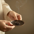 Authentic Hundred Blessings Gourd Ceramic Incense Holder & Platter Tray Set - Teaware Accessories