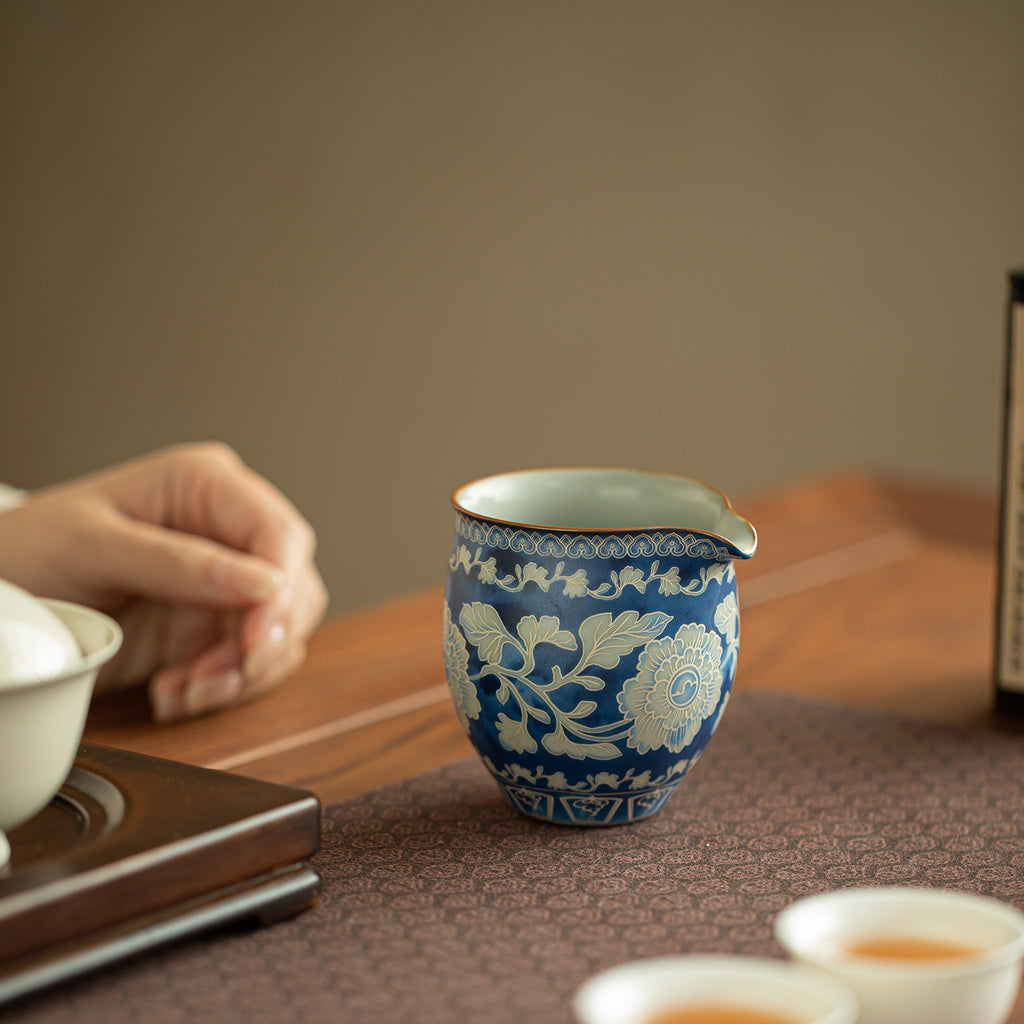 Authentic Song-Style Ru Ware Celadon Yuan Blue & White Fairness Pitcher - 200ml Gongfu Cha Hai