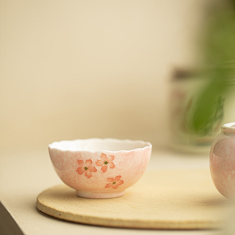 Authentic Jingdezhen Underglaze Hand-Painted Pastel Floral Master Teacup - 85ml Gongfu Cup