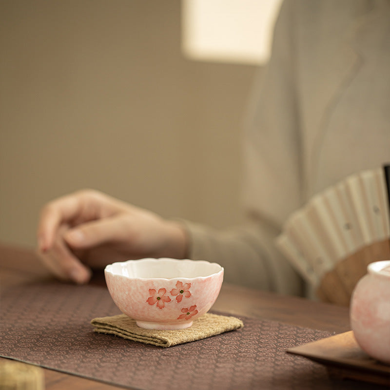 Authentic Jingdezhen Underglaze Hand-Painted Pastel Floral Master Teacup - 85ml Gongfu Cup
