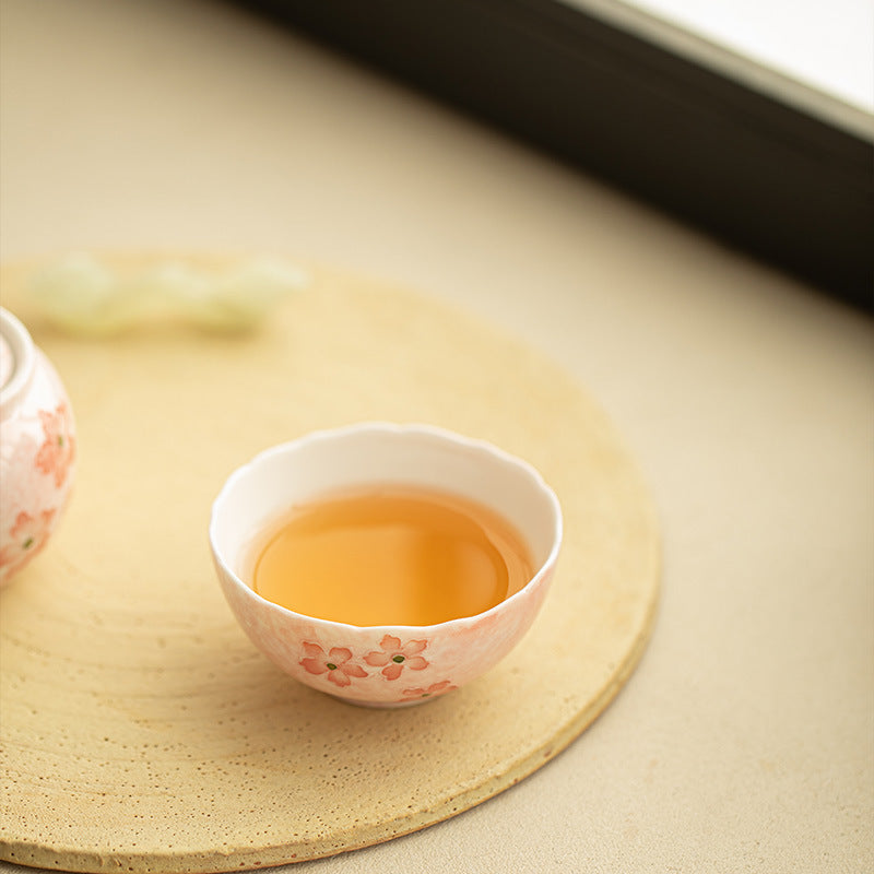 Authentic Jingdezhen Underglaze Hand-Painted Pastel Floral Master Teacup - 85ml Gongfu Cup