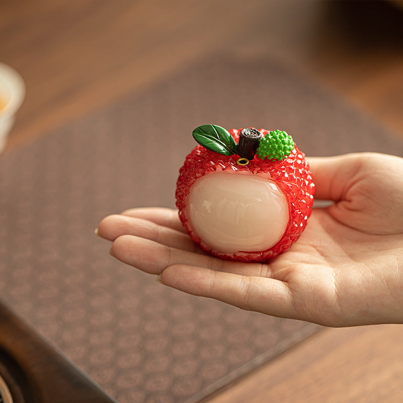 Handcrafted Lychee Fruit Ceramic Incense Holder Stand & Desktop Burner - Teaware Accessories