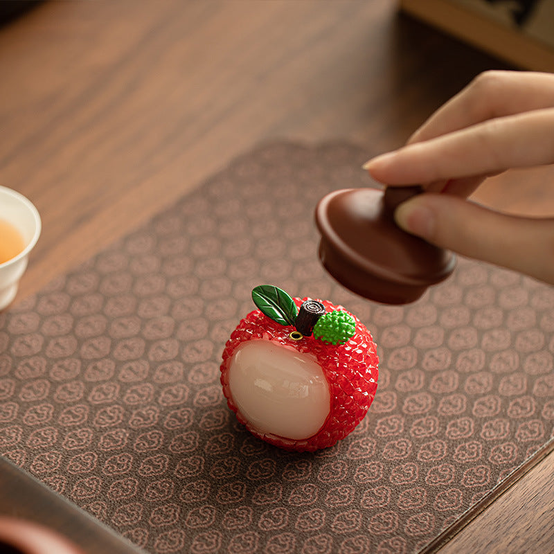 Handcrafted Lychee Fruit Ceramic Incense Holder Stand & Desktop Burner - Teaware Accessories
