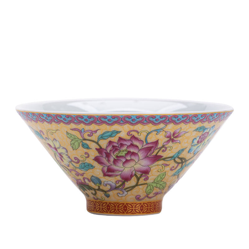 Authentic Jingdezhen Imperial Palace Enamel Conical Hat Ceramic Master Teacup - 65ml Gongfu Cup