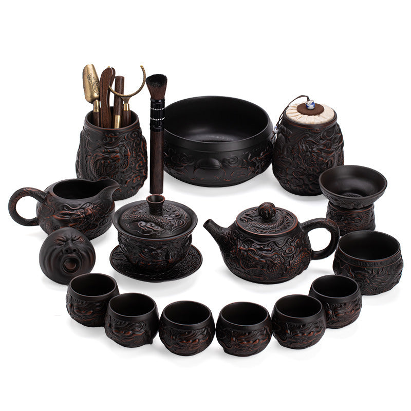 Authentic Jianshui Purple Pottery Complete Gongfu Tea Set - Teapot Gaiwan & Cups Gift Box