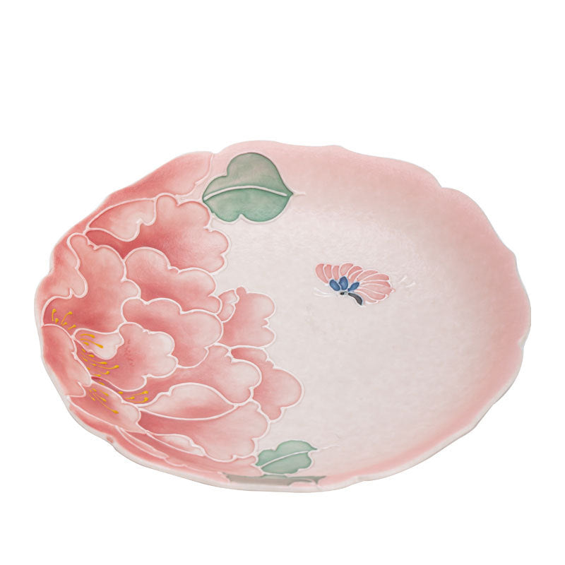 Authentic Jingdezhen Hand-Painted Pastel Pink Relief Peony Pot Bearer Tray - 20cm Teaware