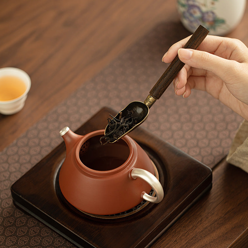 Handcrafted Silver-Gilt Zisha Zhuni Ruyi Shipiao Teapot - 185ml Connoisseur Gongfu Pot