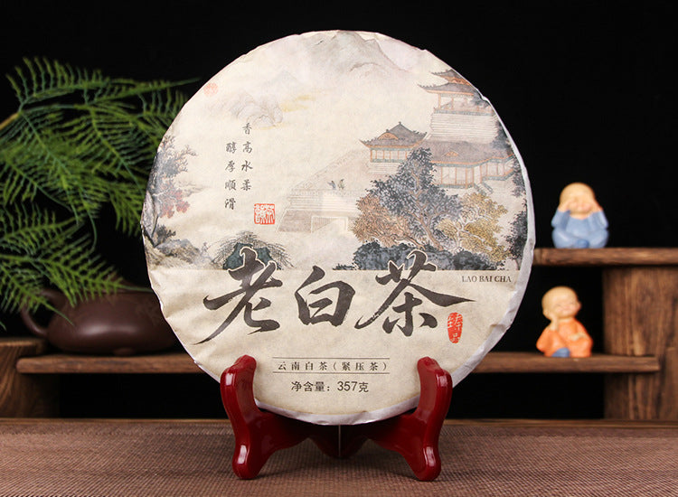 357g aged Yunnan white tea Gongmei compressed tea cake product view