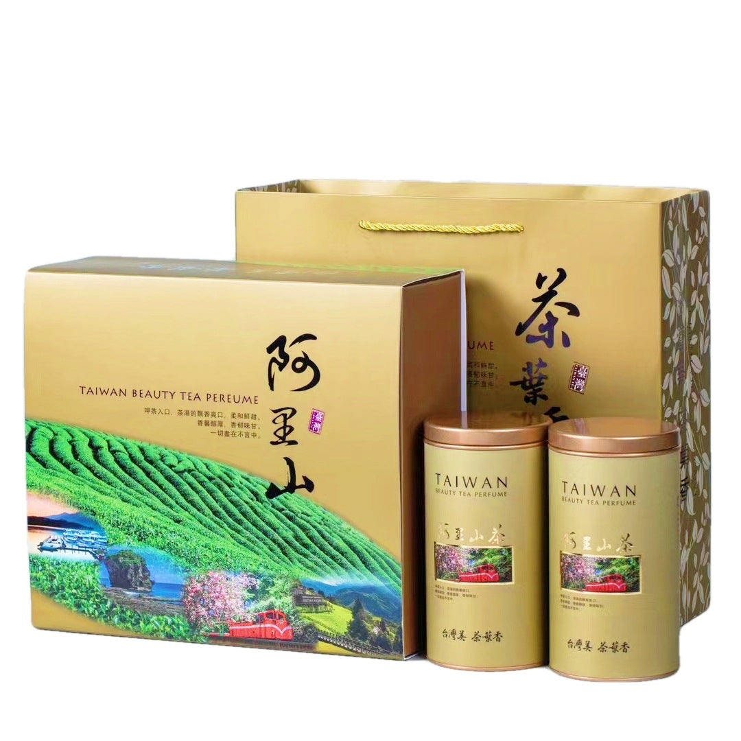 Taiwan Alishan high mountain oolong tea gift box with two tins